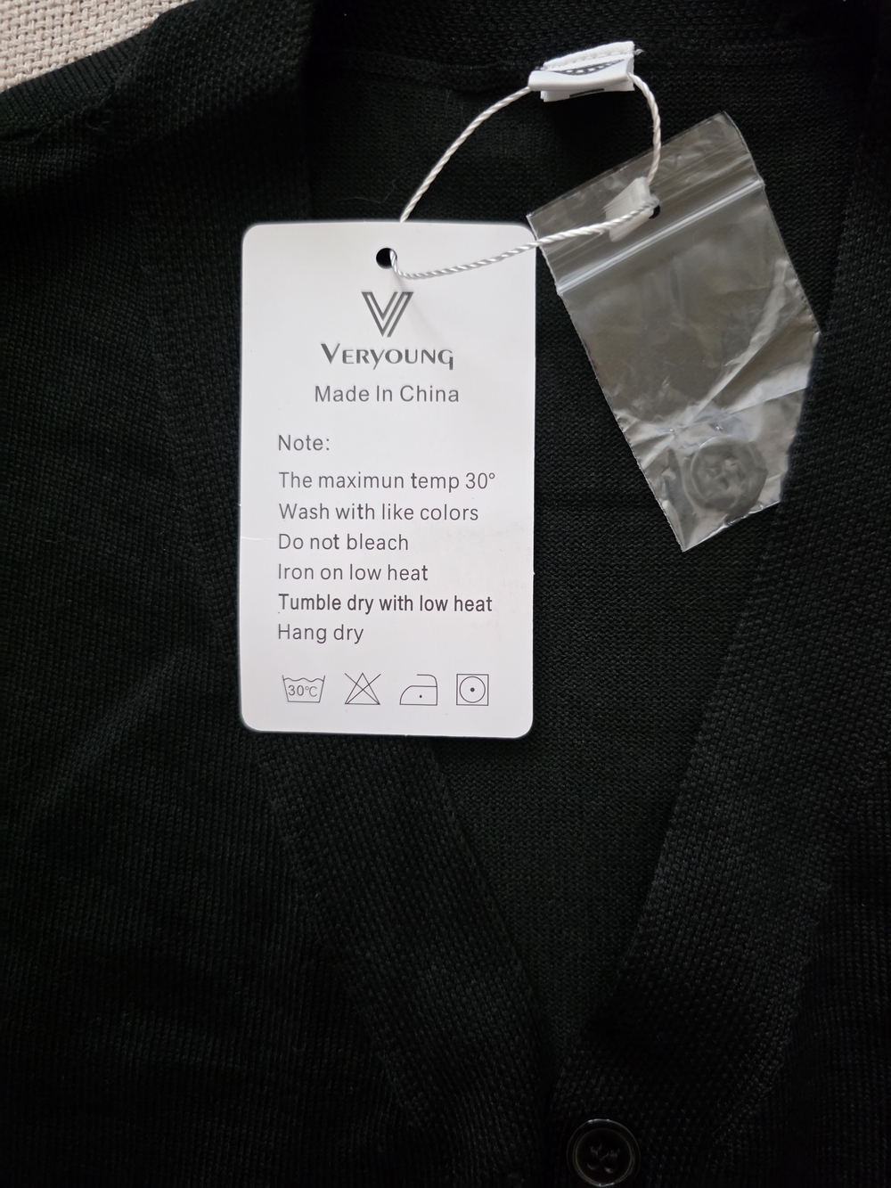 Veryoung Black Button Front Knit Vest With Front Pockets Clsssic Large - Picture 5 of 8